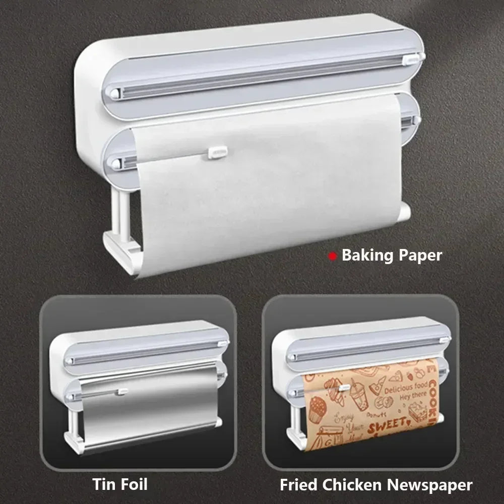 3-in-1 Plastic Wrap Dispenser Cutter