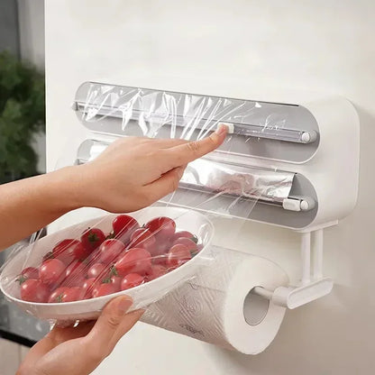 3-in-1 Plastic Wrap Dispenser Cutter