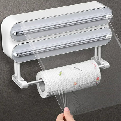 3-in-1 Plastic Wrap Dispenser Cutter