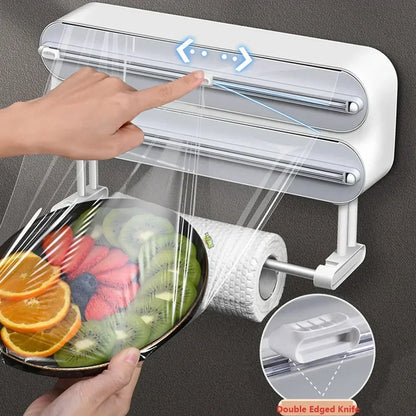 3-in-1 Plastic Wrap Dispenser Cutter